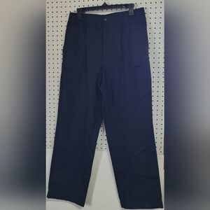 Dockers Mens Pleated Cuffed Mens Dress Twill Pants Navy 100% Cotton  32x30